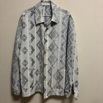 ZARA 새상품급 기하학 패턴 코튼 긴팔 자켓