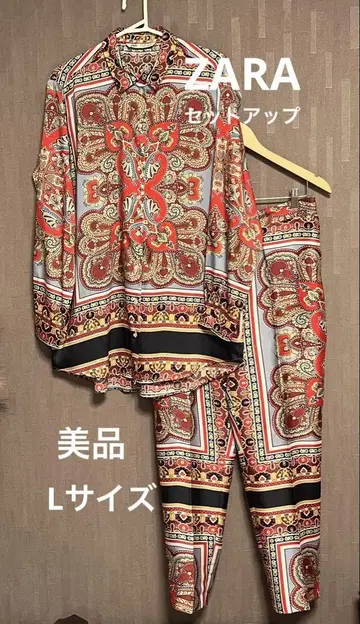 ZARA 페이즐리 무늬 셋업 새상품급 L 사이즈