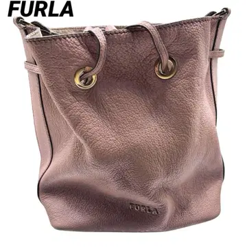 FURLA 훌라 가죽 복조리백 숄더 버킷 핑크 베이지