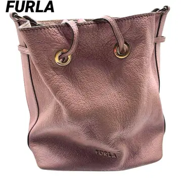 FURLA 훌라 가죽 복조리백 숄더 버킷 핑크 베이지