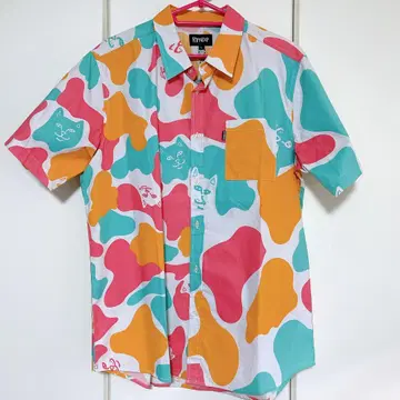 RIPNDIP 오버사이즈 카모 버튼 업 셔츠