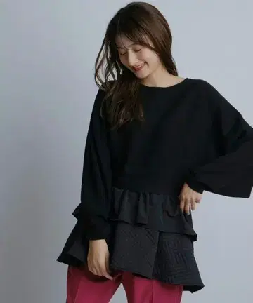 카듀네 CADUNE 퀼팅 페플럼 니트 38