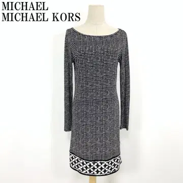 LA6684 마이클코어스 긴팔 도트 원피스 블랙 계열 폴리에스테르 S