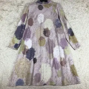 새상품급 요건 레일 바바구리 도트 무늬 원피스 M 울 혼방 코튼