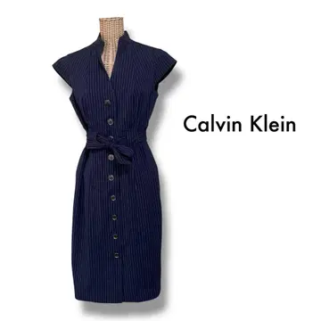 새상품급 Calvin Klein 캘빈클라인 원피스 스트라이프 벨트 포함
