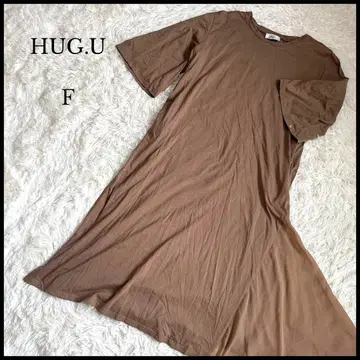 [ HUG.U ] 하그유 비대칭 롱 원피스 프리 사이즈 볼륨 소매