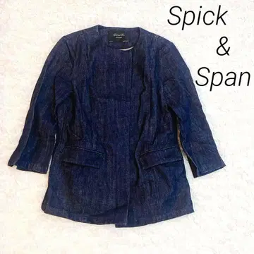 [ 새상품급 ] Spick&Span 2way 노카라 자켓 데님 네이비