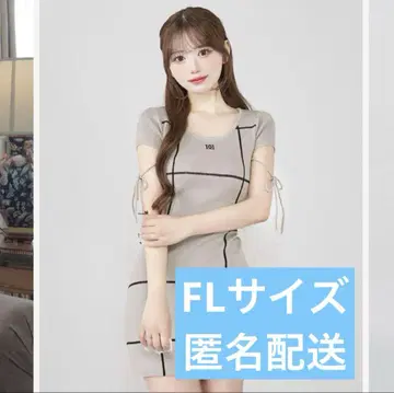 다리치 백 오픈 스티치 니트 미니 원피스