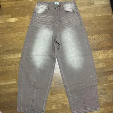 HTH 와이드 레그 데님 팬츠 브라운