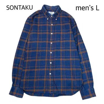 [ men's L ] SONTAKU 체크 코튼 셔츠