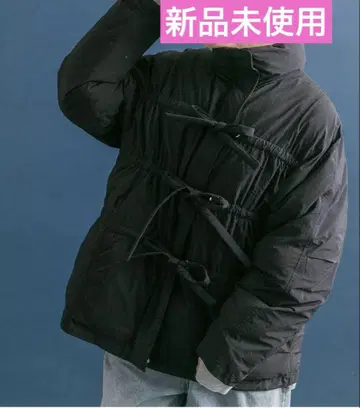 [ 미사용 새상품 ] KBF 프론트 리본 패딩 자켓 블랙 점퍼 다운 익명