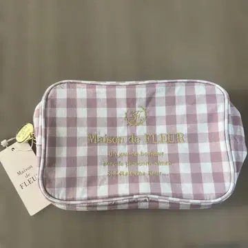 [새상품급] 메종 드 플뢰르 깅엄 스퀘어 파우치