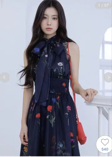 SNIDEL 백리본 쉬폰 원피스