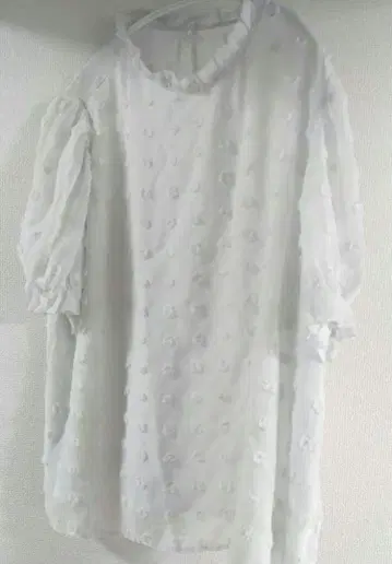 5XL SHEIN CURVE 모크넥 블라우스 하이넥 퍼프 반팔