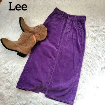 Lee 리 코듀로이 롱 타이트 스커트 퍼플