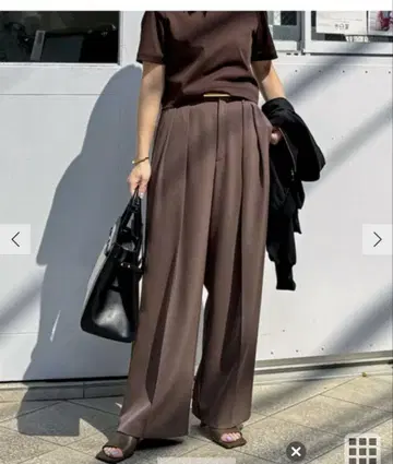 택 포함 새상품 노리즈 브라운 와이드 팬츠 38