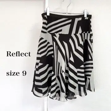 Reflect 블라우스 스트라이프 패턴 플레어 스커트 사이즈 9(M)