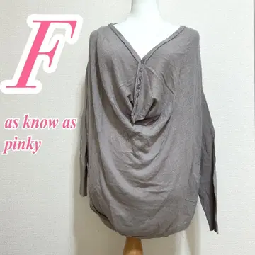 as know as pinky 그레이 니트 튜닉 캐주얼 코디