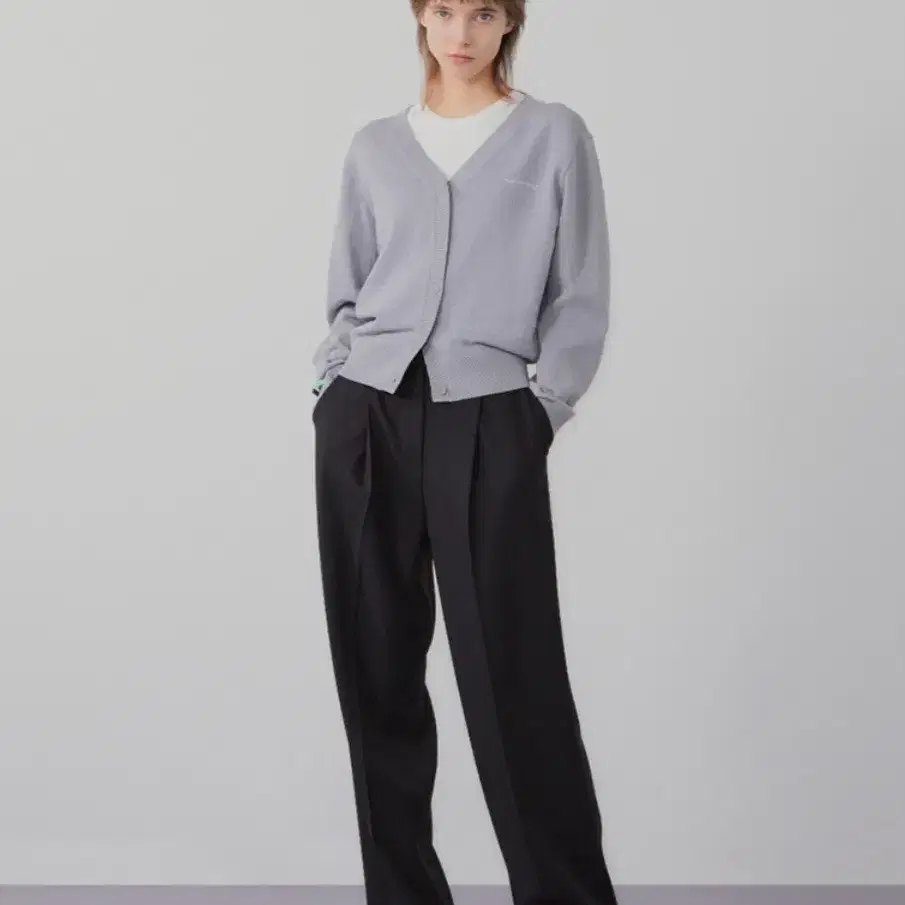 Instantfunk. Basic Embroidery Cardigan Gray