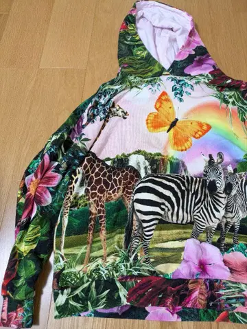 데시구알 desigual 얼룩말 기린 꽃 보타니컬 후드티 나비 무지개