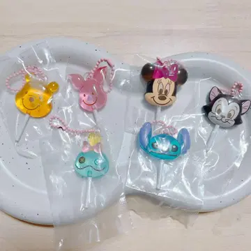 디즈니 컬러풀 캔디 참 캡슐 토이 가챠 컴프 세트