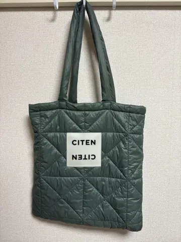 CITEN 퀼팅 토트백 올리브 그린