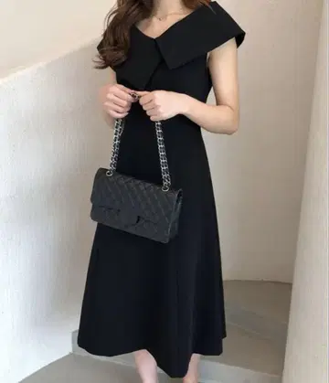 LOPASS 빅 칼라 슬리브리스 원피스