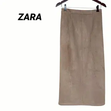 1660T 자라 ZARA 타이트 스커트 무릎 기장 미디 기장 슬릿 브라운