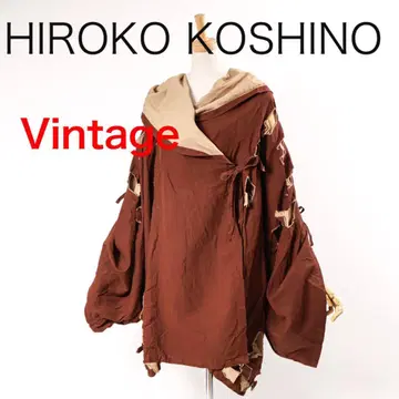 E7219 빈티지 히로코코시노 크러쉬 겉옷 빅 후디드 코트