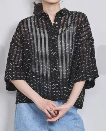 UNITED ARROWS 오간자 도트 블라우스