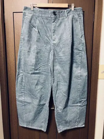 GU 코듀로이 배럴 레그 팬츠 (기장 짧음 68.0cm) BLUE 3XL