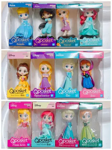 Qposket 미니어처 컬렉션 디즈니 프린세스 가챠 풀 컴프