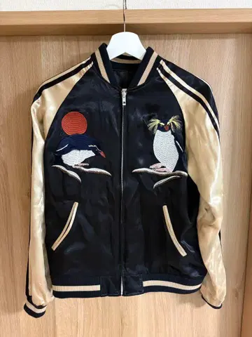 새상품급 블랙 스카잔 레어 펭귄 자수