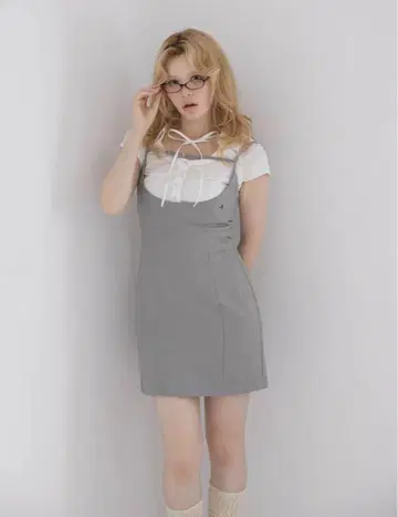 ANDMARY Betty Layered Dress gray