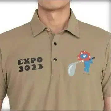 EXPO 2025 피케 셔츠 베이지 반팔