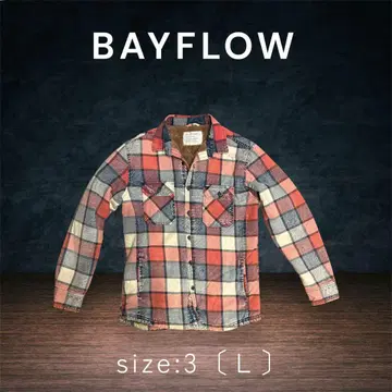 BAYFLOW 체크 무늬 셔츠 보아 안감 L 사이즈