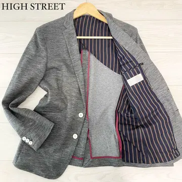 HIGH STREET 테일러드 자켓 언컨 네이비 안감 스트라이프 린넨