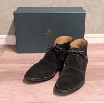 CROCKETT&JONES 차트시 7E 블랙 스웨이드 부츠