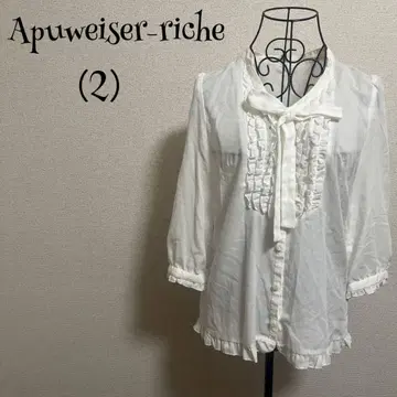Apuweiser-riche (2) 블라우스/화이트/프릴/보타이/긴팔