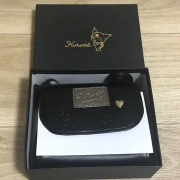 [ 미사용품 ] 나다야 산리오 캐릭터즈 쿠로미 소가죽제 미니미니 파우치