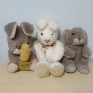 레트로 토끼 봉제 인형 3세트
