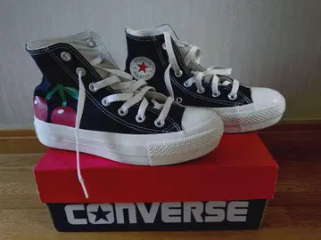 CONVERSE ALL STAR 체리 패턴 블랙 스니커즈
