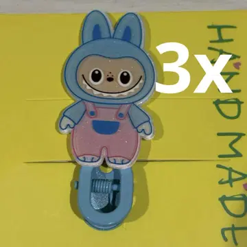 러브브 캐릭터 핸드메이드 헤어 클립 3개