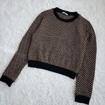 ZARA 니트 기하학 패턴 크롭 M ( A276 )