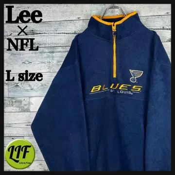 Lee NHL 자수 팀 로고 블루스 하프 지퍼 플리스 L 4519