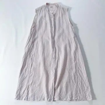 새상품급 마가렛호웰 린넨 100% 슬리브리스 원피스 프론트 오픈