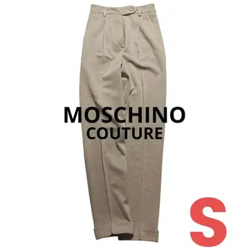 모스키노 꾸뛰르 이탈리아제 니트 테이퍼드 팬츠 베이지 울