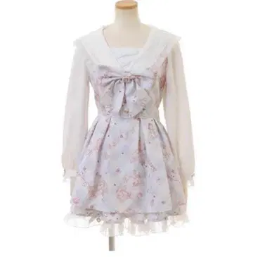 LIZLISA 리즈리사 Sewing Bear 패턴 셋업 스카이블루