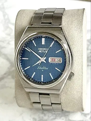 SEIKO 액터스 실버 웨이브 하운드투스 빈티지 자동 와인딩 손목시계