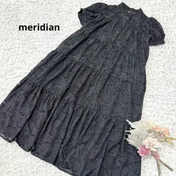 메리디안 티어드 원피스 꽃무늬 롱 기장 시어 소재 성숙/러블리 고급